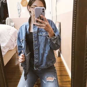 thick dark wash denim jacket